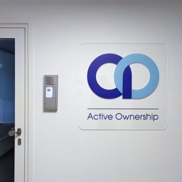 Active Ownership | Logo made of acrylic glass