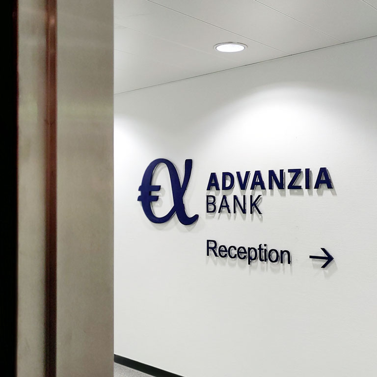 Advanzia Bank | Acrylic sign